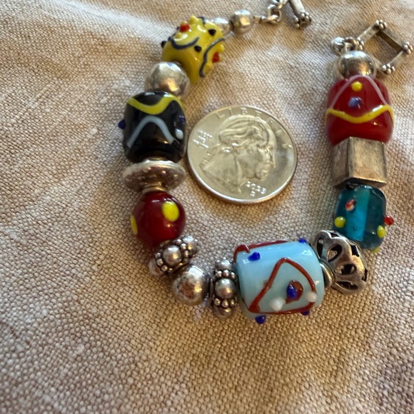 Silpada glass and sterling beaded bracelet. Aprox 8 inches . - Picture 4 of 4